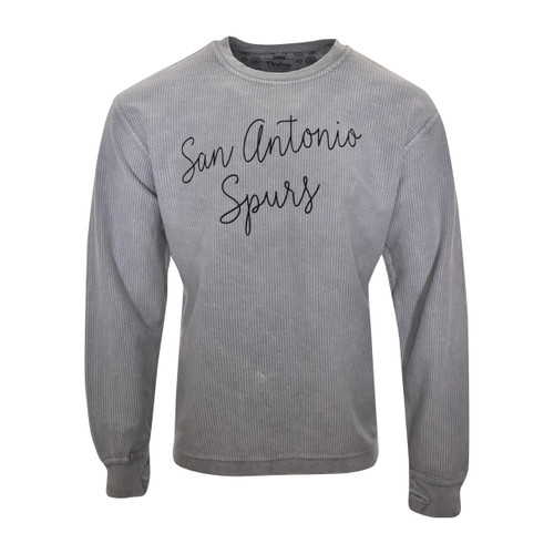 San Antonio Spurs Women's Pressbox Corded Crewneck Fleece - Gray