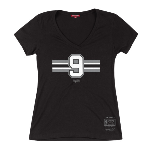 San Antonio Spurs Mitchell and Ness Women's Tony Parker Team Stripe T-Shirt