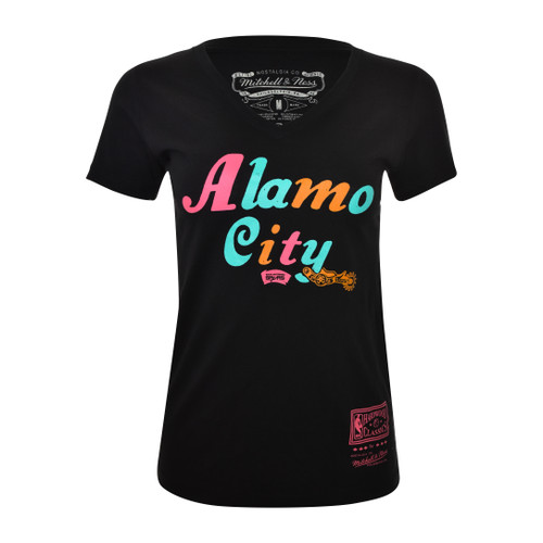 San Antonio Spurs Women's Mitchell and Ness Alamo City T-Shirt - Black