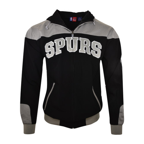 San Antonio Spurs Men's Fanatics Front Zip Mesh Trim Hoodie - Black