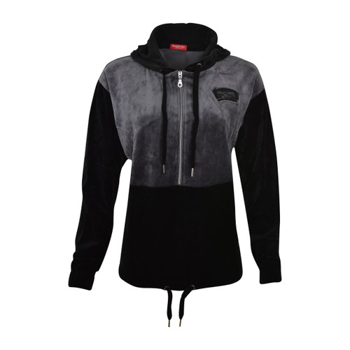San Antonio Spurs Women's Mitchell and Ness Velour Two Tone 1/2 Zip Jacket