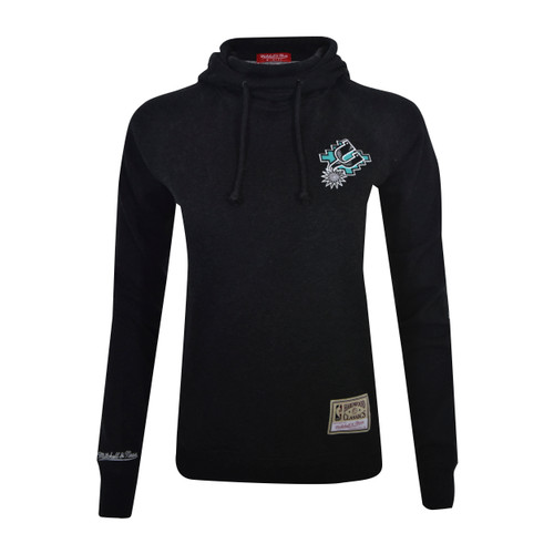 San Antonio Spurs Women's Mitchell and Ness Funnel Neck Fleece - Black