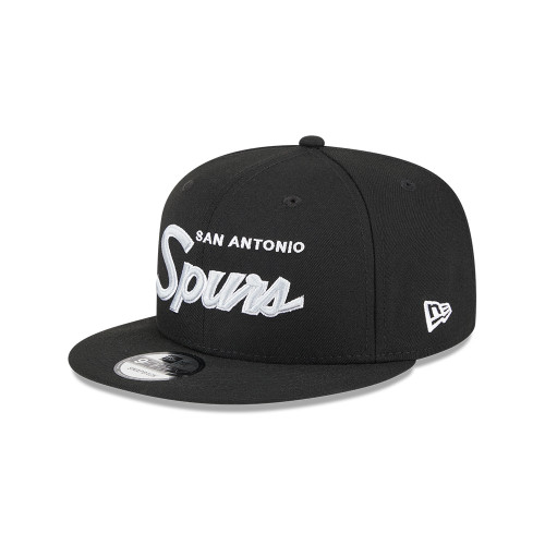 San Antonio Spurs Men's New Era Script Snapback 9FIFTY Cap - Black