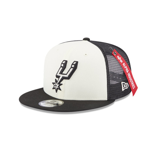San Antonio Spurs Men's New Era Alpha Bucket Snapback Hat - Black and White