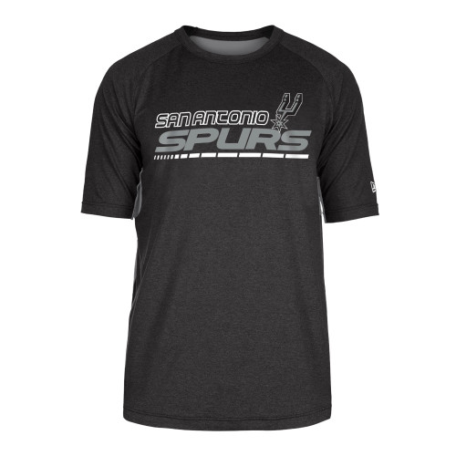 San Antonio Spurs Men's New Era Raglan Stretch Jersey T-Shirt - Black