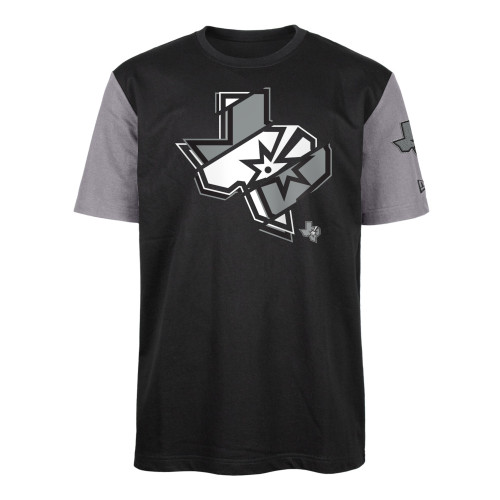 San Antonio Spurs Men's New Era State Short Sleeve T-Shirt - Black and Gray