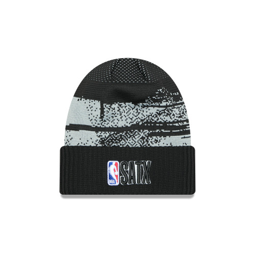 San Antonio Spurs Men's New Era 2024-2025 Tip-Off Knit Cap - Black and Gray