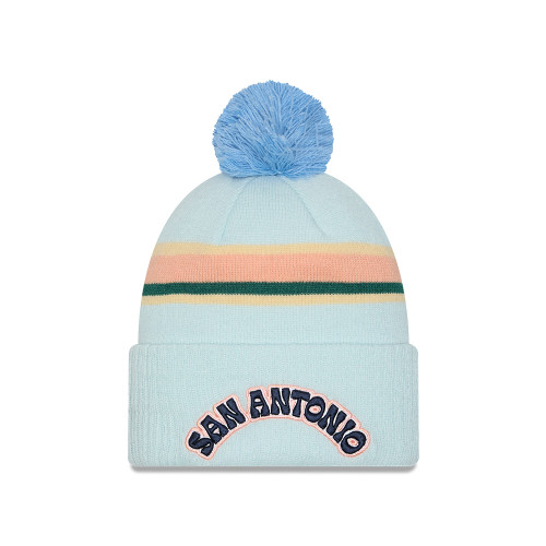 San Antonio Spurs Youth New Era 2024-2025 City Edition Wordmark Knit Cap - Blue