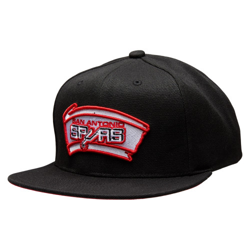 San Antonio Spurs Men's Mitchell and Ness Red Undershadow Snapback Cap - Black