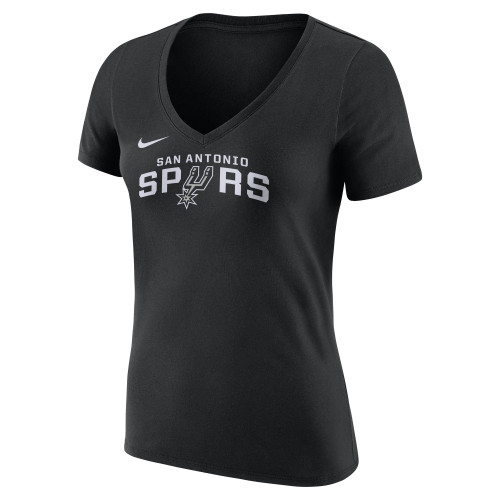 San Antonio Spurs Women's Nike ES Logo V-Neck T-Shirt - Black