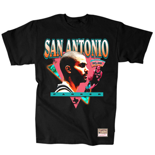 San Antonio Spurs Men's Mitchell and Ness Tony Parker Love Hall of Fame T-Shirt - Black