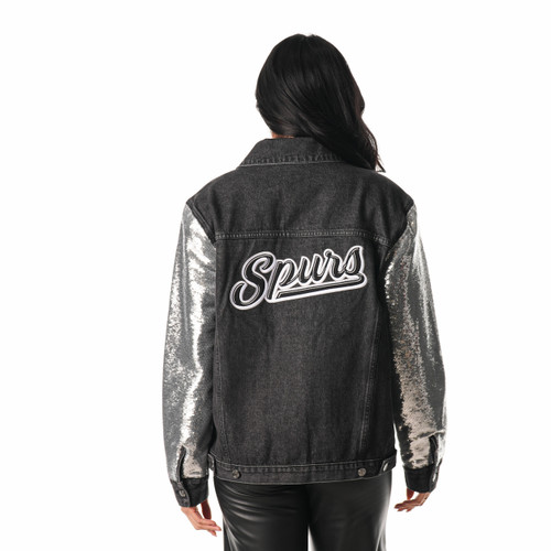 San Antonio Spurs Women's Wild Collective Primary Denim Sequin Jacket
