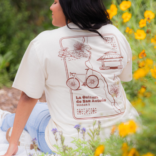 San Antonio Spurs Stadium Essentials La Cultura Park Map T-Shirt - Bone