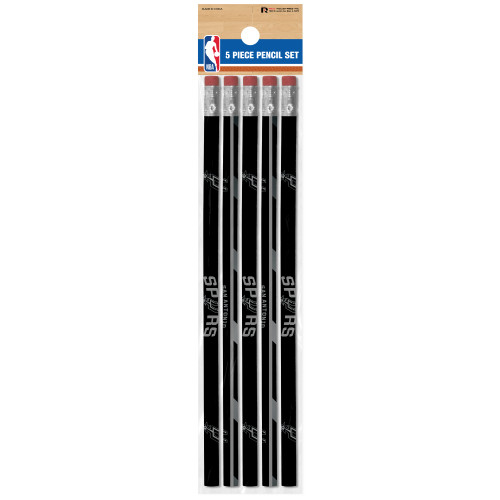 San Antonio Spurs Rico 5-Pack Pencil Set - Black