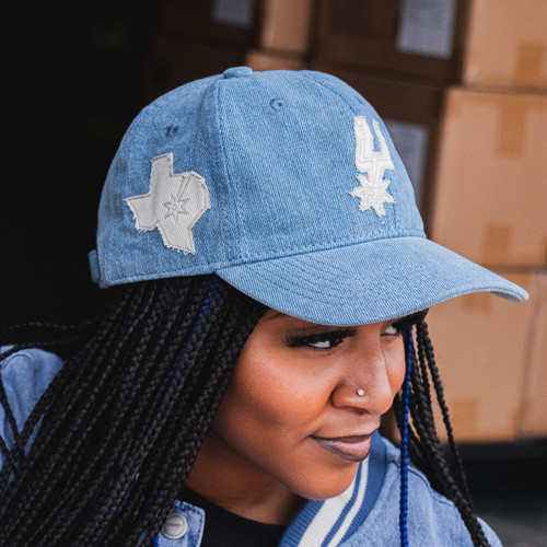 San Antonio Spurs Men's Pro Standard Varsity Blues Denim Dad Cap - Blue