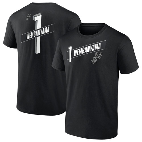 San Antonio Spurs Men's Fanatics Wembanyama Full-Court Press Black T-Shirt