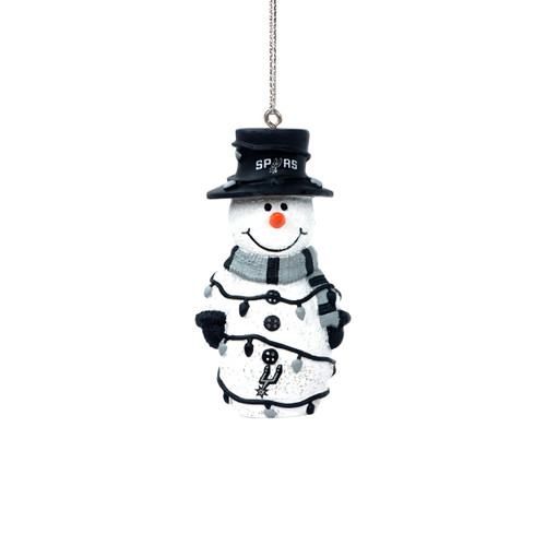 San Antonio Spurs FOCO Snowman With Lights Christmas Ornament