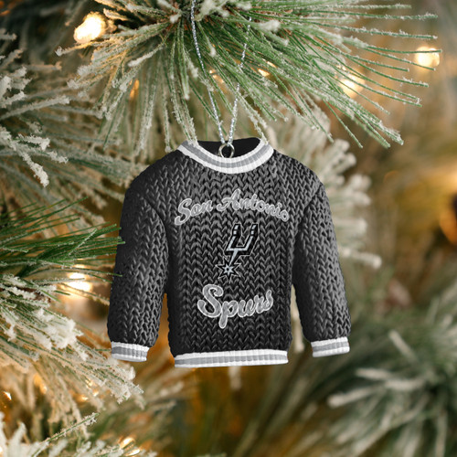 San Antonio Spurs FOCO Ugly Sweater Christmas Ornament