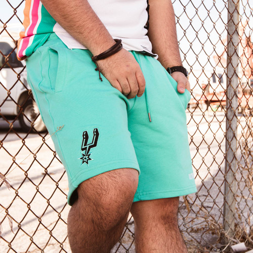 San Antonio Spurs x Kultured Misfits Men's Essential Sweatshorts  - Turquoise
