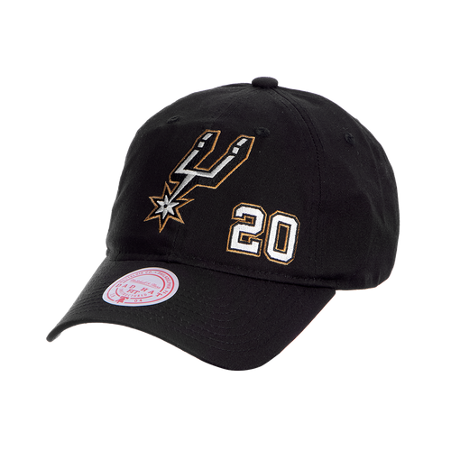 San Antonio Spurs Men's Mitchell and Ness #20 Manu Ginobili Snapback Cap - Black