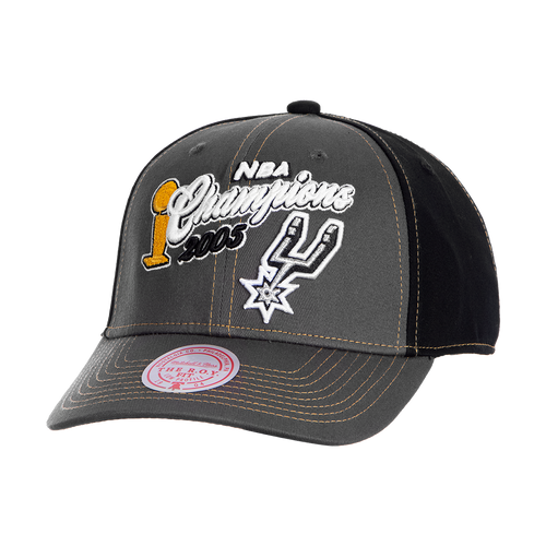 San Antonio Spurs Men's Mitchell and Ness 2005 Championship Snapback Cap - Black And Gray