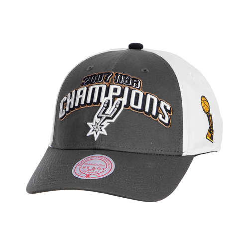 San Antonio Spurs Men's Mitchell and Ness 2007 Championship Snapback Cap - White and Gray