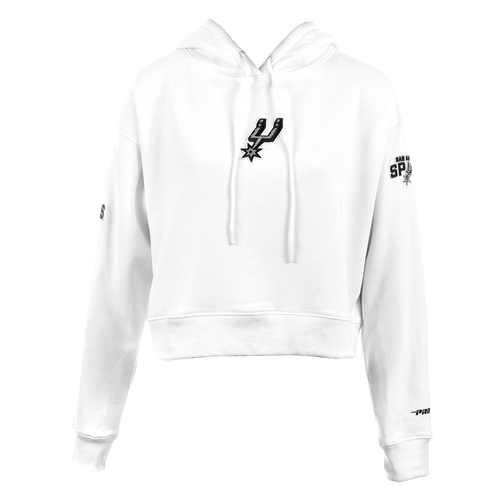 San Antonio Spurs Women's Pro Standard Fleece Crop Hoodie - White
