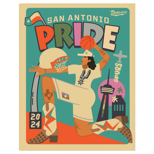 San Antonio Spurs x Rookie Made 2024 Pride Tower 11x17 Poster