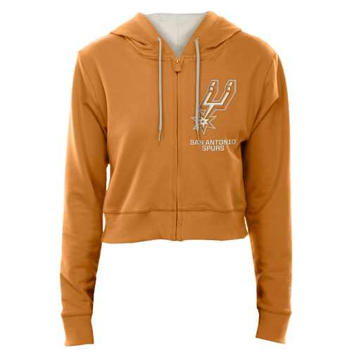 San Antonio Spurs Women's New Era Primary Logo Full Zip Hoodie - Brown