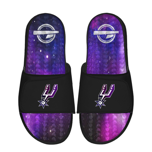 San Antonio Spurs iSlide Galaxy Gel Slides - Black