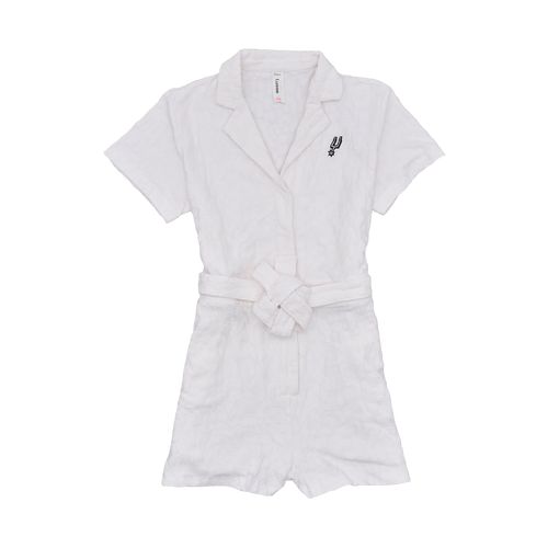 San Antonio Spurs Women's Lusso Style Co. Trixie Cloudy Romper - White