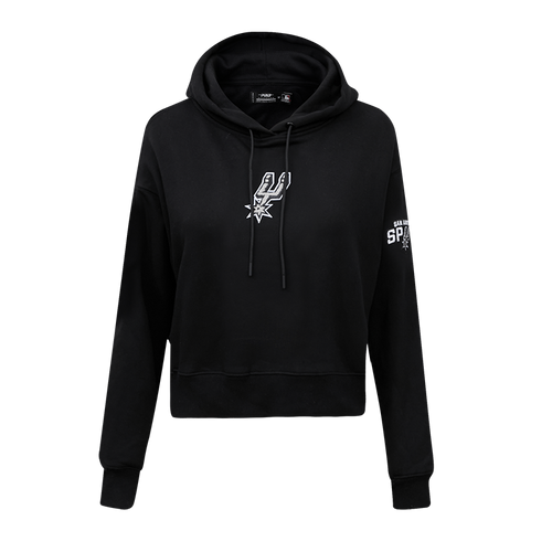 San Antonio Spurs Women's Pro Standard Fleece Crop Hoodie - Black