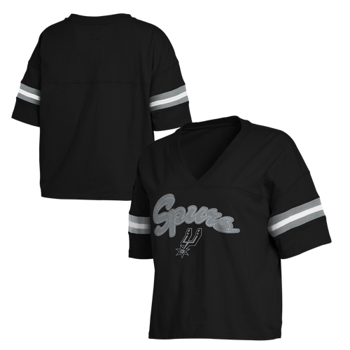 San Antonio Spurs Women's Wear Color Block Boxy T-Shirt - Black