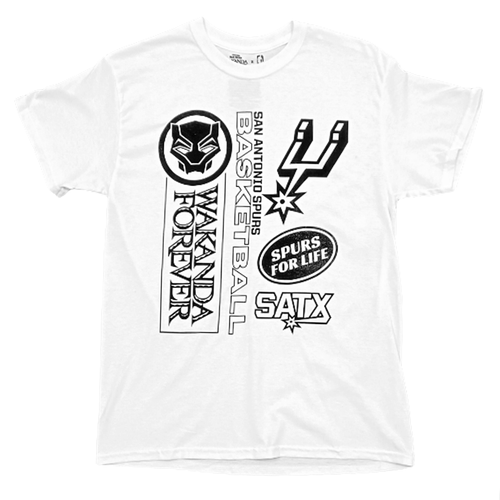 San Antonio Spurs Men's Junk Food X Marvel Black Panther Wakanda Forever T-Shirt - White