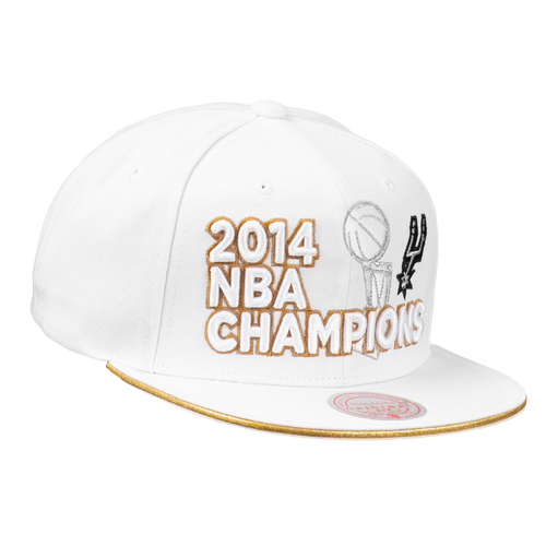 San Antonio Spurs Men's Mitchell and Ness 2014 Championship Snapback Cap - White