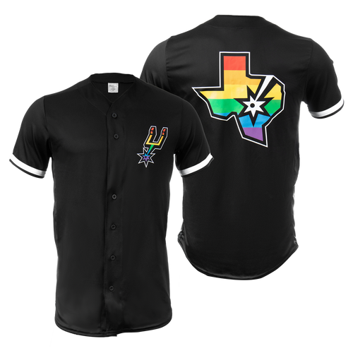 San Antonio Spurs Adult Pride Black Baseball Jersey