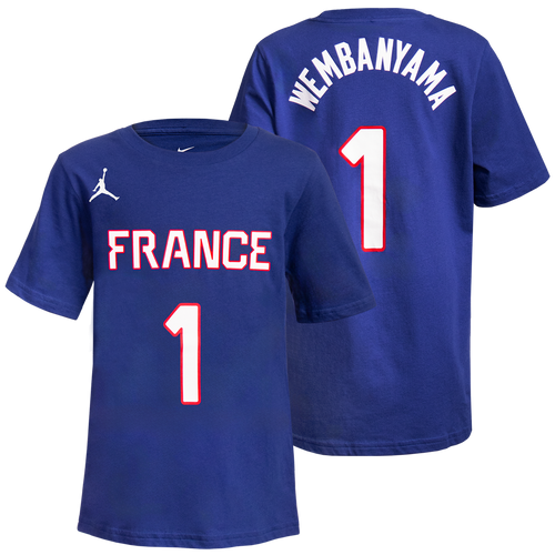San Antonio Spurs Youth Nike Victor Wembanyama 2024 Olympic France Name and Number T-Shirt - Blue