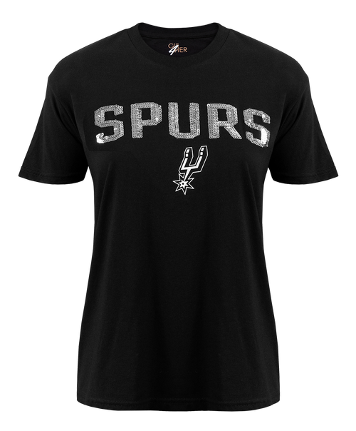 San Antonio Spurs Women's G III Sequin Second Base T-Shirt - Black