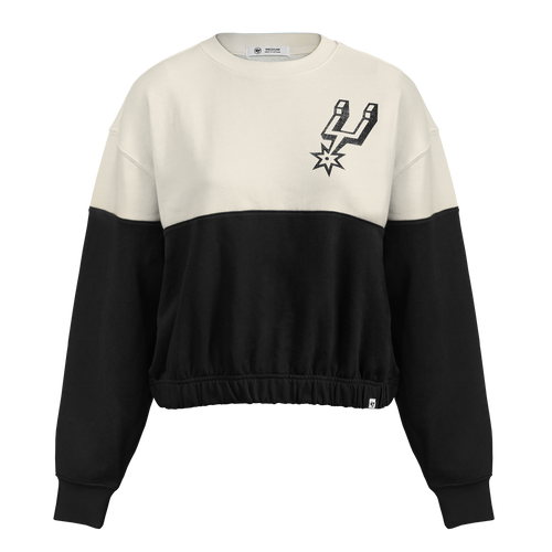 San Antonio Spurs Women's '47 Brand Take Two Bonita Pullover - Cream and Black